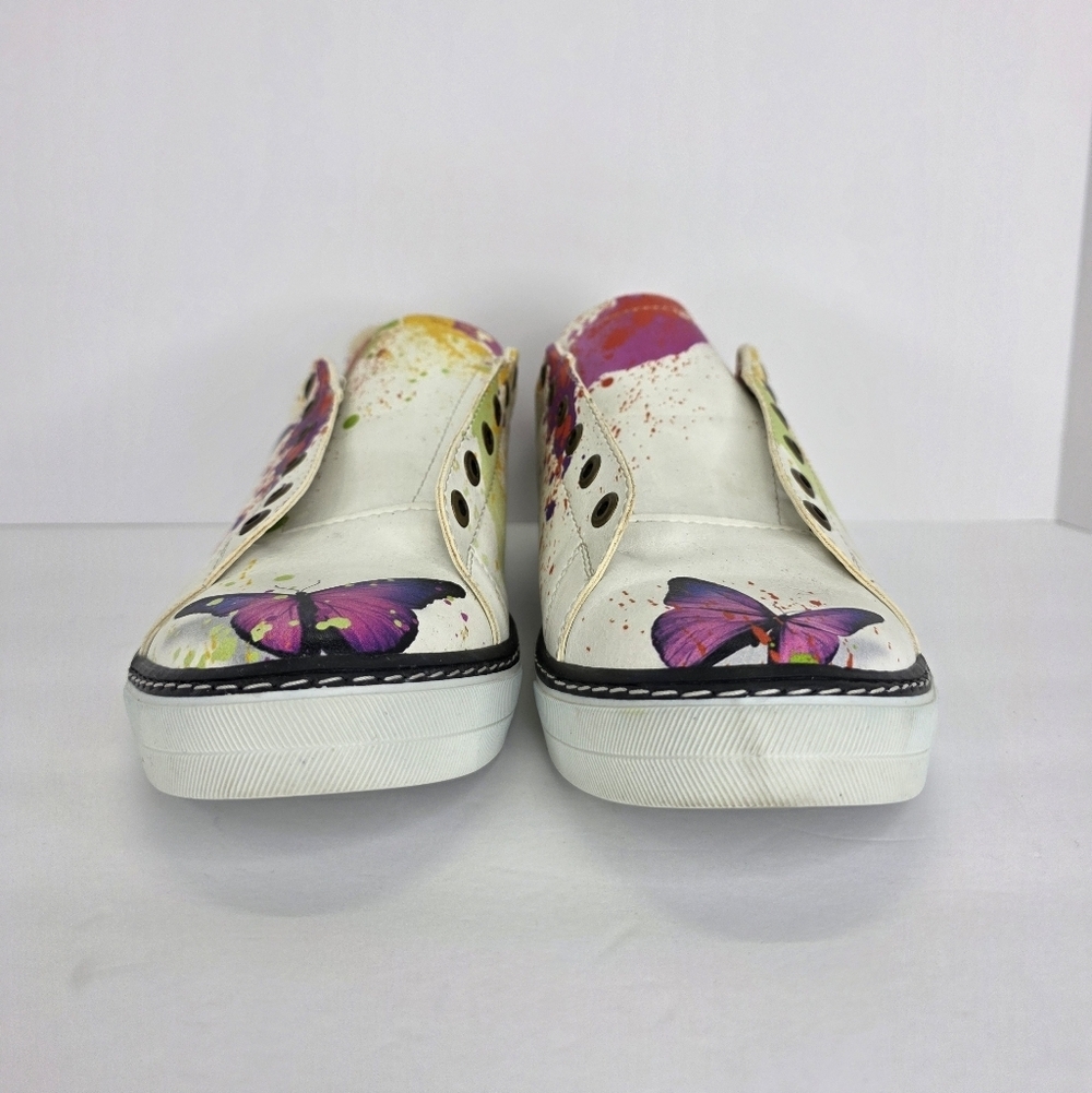 Goby Sneaker GSS117 Colorful Butterfly Graffiti Print Women's Casual EU 41 US 10 - Picture 5 of 14